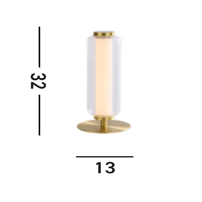 LED tafellamp Mod, messingkleurig, dimbaar in 3 stappen, staal fra Searchlight i Messing, Gennemsigtig, Hvid – produktbillede
