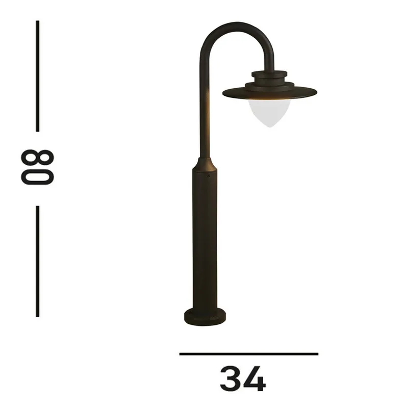 LED tuinpadverlichting Texas, IP54, grafietkleurig, hoogte 80 cm de Searchlight en Grafiet, Blanc – photo produit