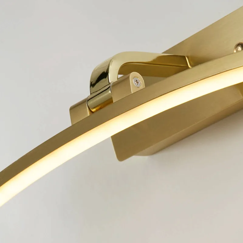 LED wandlamp Santorini, breedte 40 cm, messing, kantelbaar by Searchlight in Gepolijst messing, Satijn messing – product photo