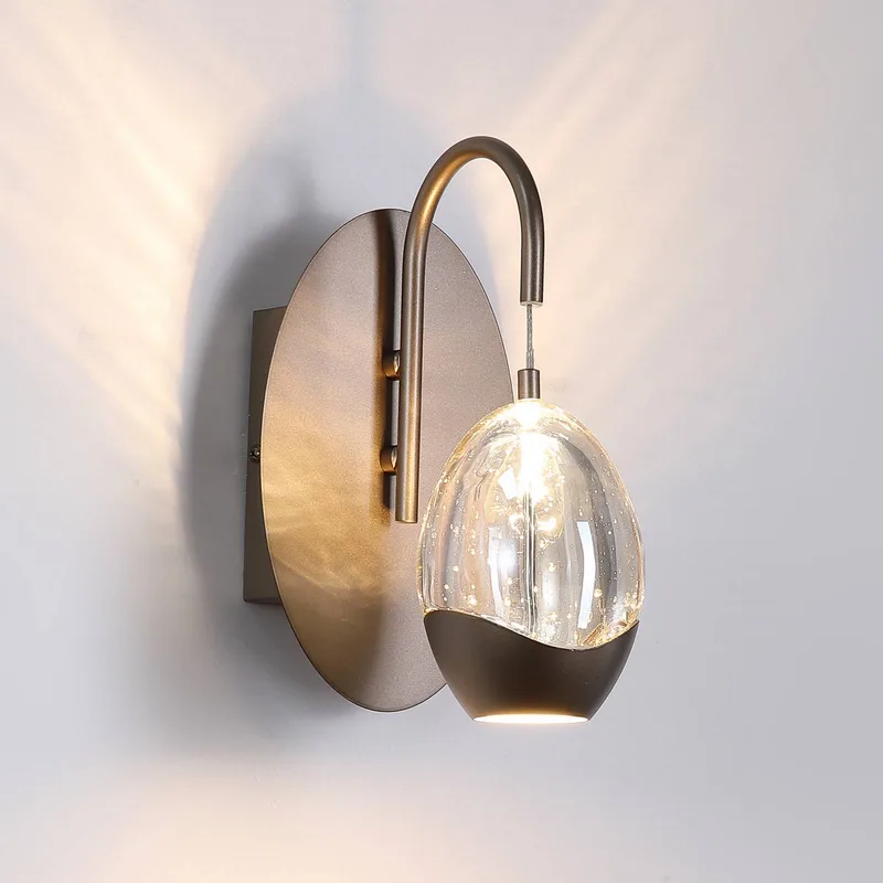 LED wandlamp Seeds, crèmekleurig, breedte 11 cm, glas/metaal de Searchlight en Crème – photo produit