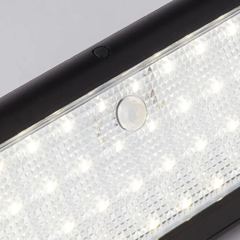 LED-solcellelampe til væg 67422BK-PIR, bevægelsessensor fra Searchlight i Sort – produktbillede