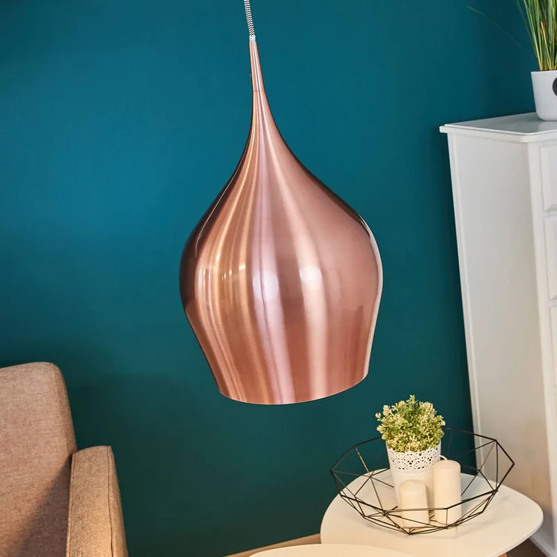 Levendige hanglamp, Ø 26 cm van Searchlight in Roze metallic – productfoto