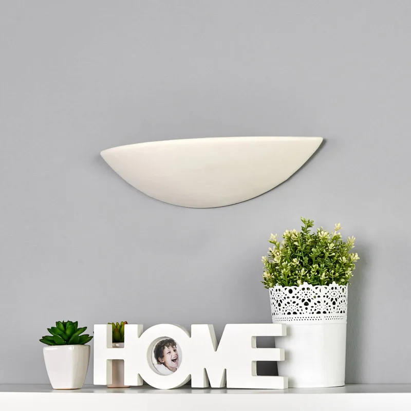 Lichte wandlamp van gips, beschilderbaar de Searchlight en Blanc – photo produit