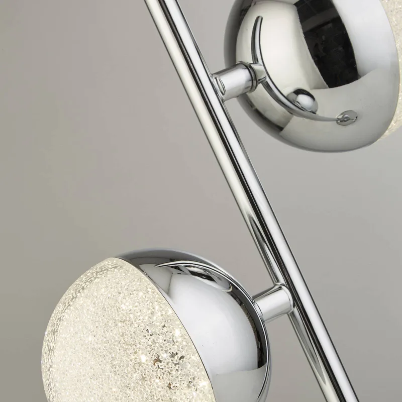 Marbles LED tafellamp, chroomkleurig, glas, 45 cm hoog fra Searchlight i Krom, Helder – produktbillede