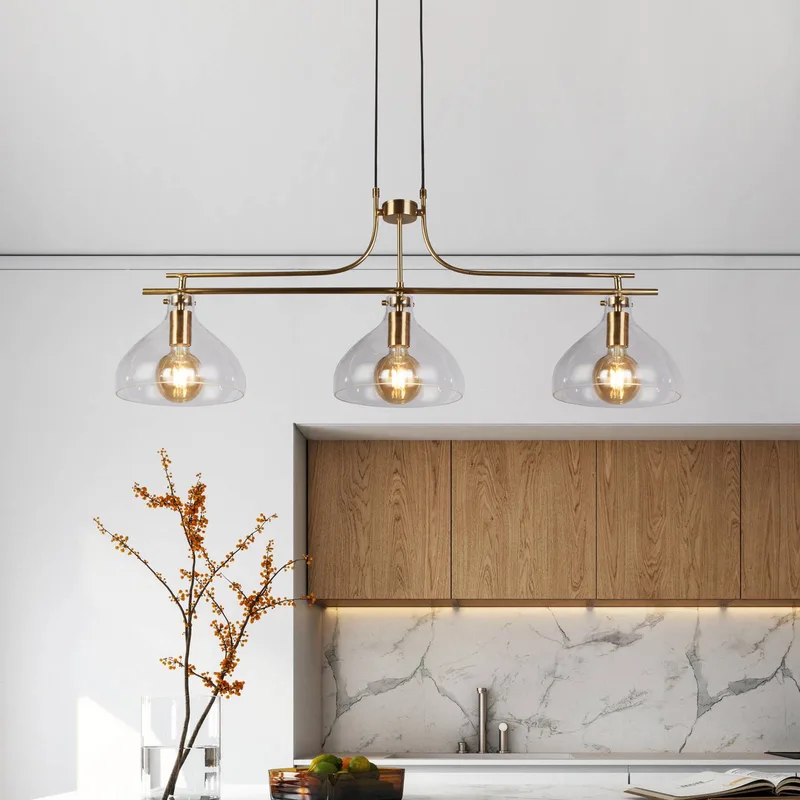 Margarita hanglamp, 3-lamps de Searchlight en Laiton, Helder – photo produit