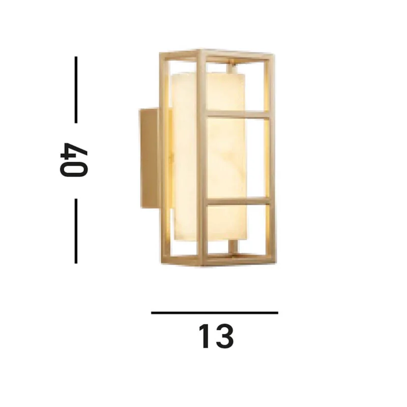 Mirage LED wandlamp, hoogte 40 cm, goud, staal, IP44 fra Searchlight i Guld, Hvid – produktbillede