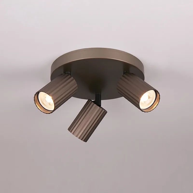 Moderne Opbouwspots GU10 Ann 3 Lichtpunten Rond Metaal Slaapkamer Gang/Hal Keuken Dimbaar de Searchlight en Bronze – photo produit
