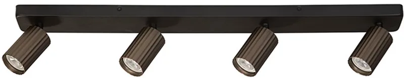 Moderne Opbouwspots GU10 Ann 4 Lichtpunten Rechthoek Metaal Slaapkamer Gang/Hal Keuken Dimbaar de Searchlight en Bronze – photo produit