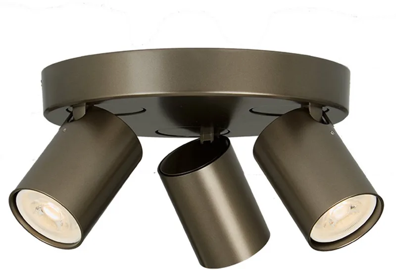 Moderne Opbouwspots GU10 Moon 3 Lichtpunten Rond Metaal Slaapkamer Gang/Hal Keuken Dimbaar de Searchlight en Bronze – photo produit