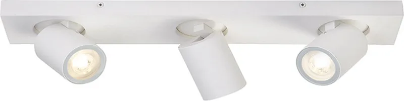 Moderne Opbouwspots GU10 Selena 3 Lichtpunten Rechthoek Metaal Slaapkamer Gang/Hal Badkamer Keuken Dimbaar IP44 von Searchlight in Weiß – Produktfoto