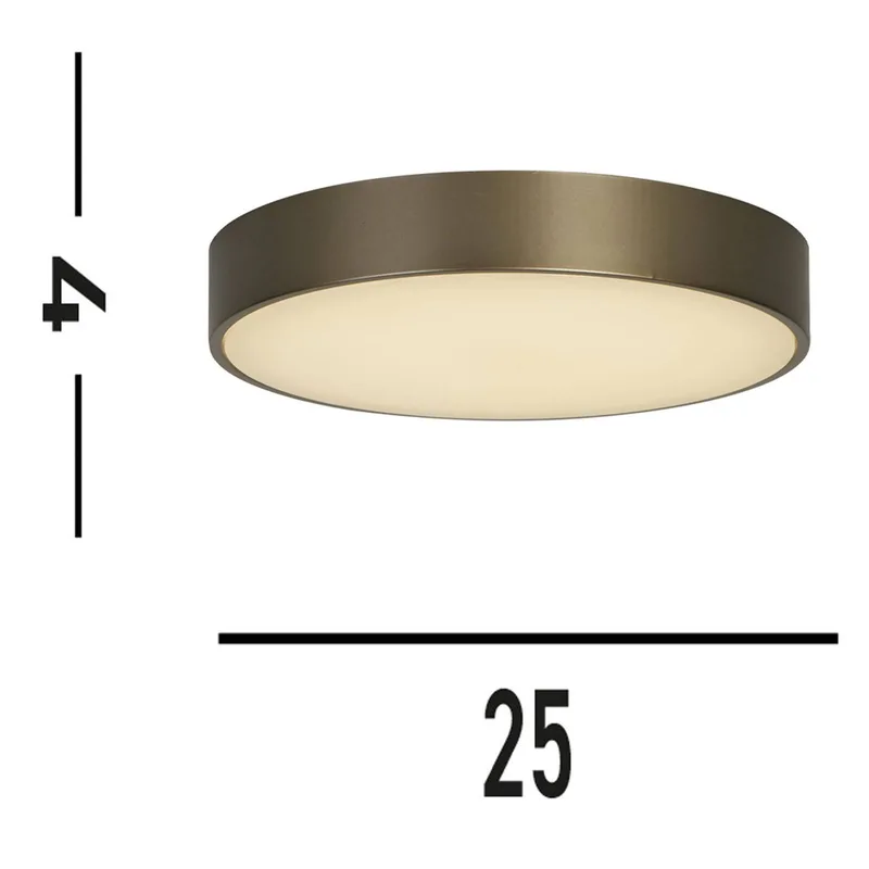 Palma LED plafondlamp, bronskleurig, Ø 25 cm, staal/acryl von Searchlight in Bronze, Weiß – Produktfoto