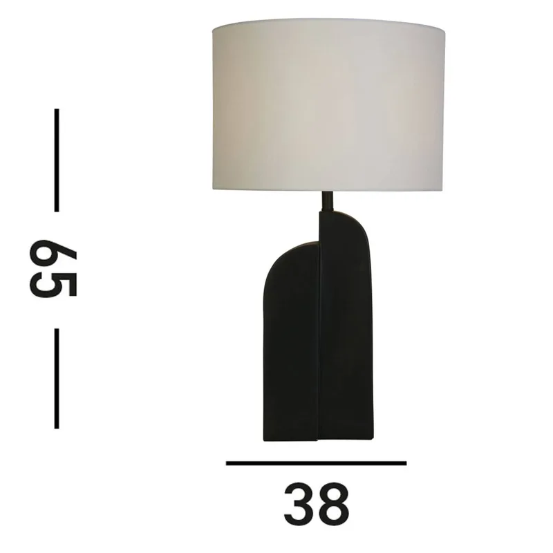 Perth bordlampe, hvid/sort Højde 65 cm Tekstil/harpiks fra Searchlight i Hvid, Sort – produktbillede