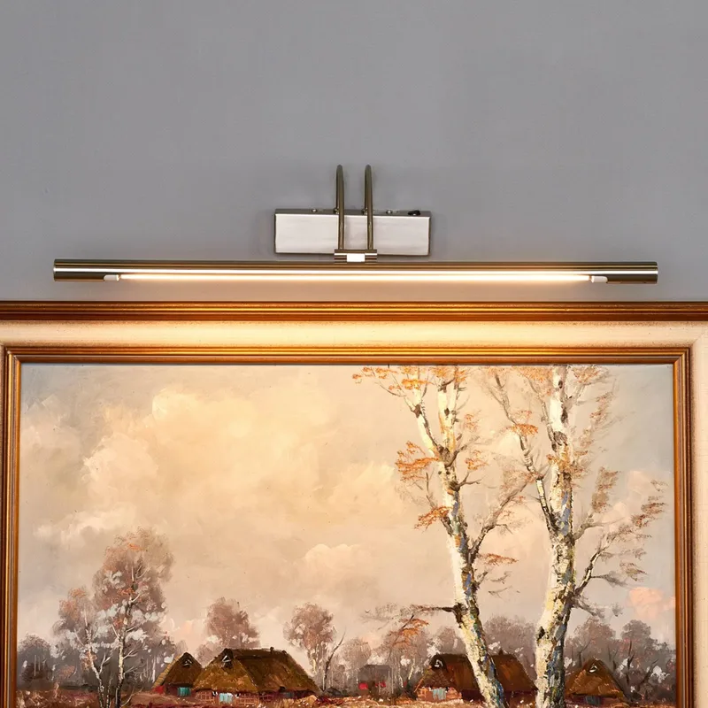 Piktura - LED schilderij verlichting met schakelaar, zilver de Searchlight en Alu, Gris, Zink – photo produit