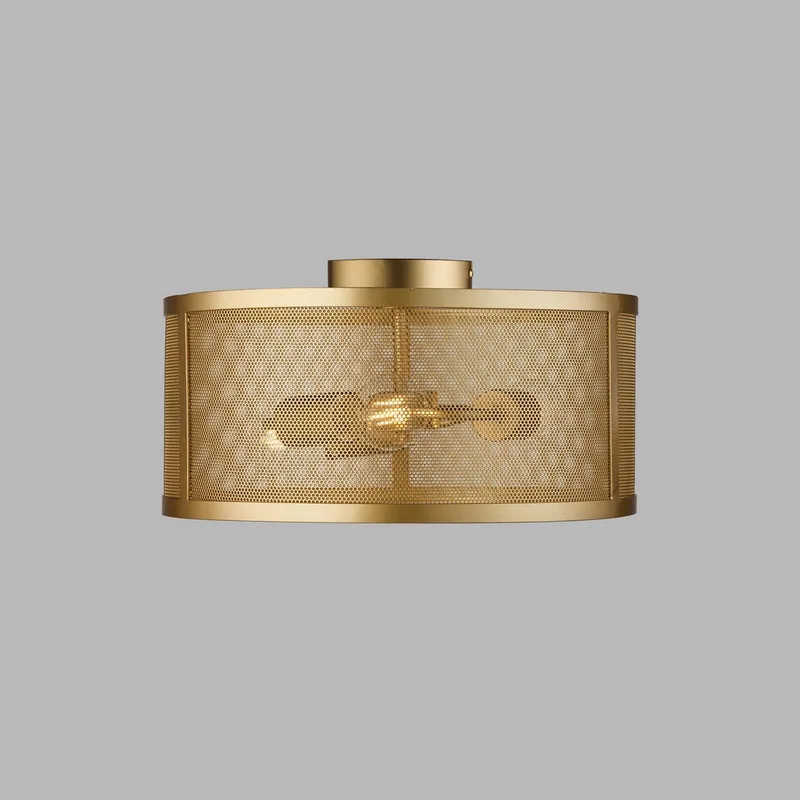 Plafondlamp Fishnet, goud, Ø 45 cm de Searchlight en Mat goud – photo produit