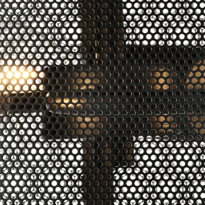 Plafondlamp Fishnet van metaal in zwart de Searchlight en Mat zwart – photo produit
