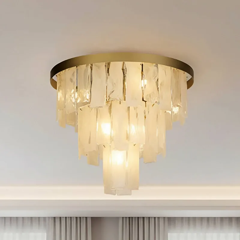 Plafondlamp Formalux, goudkleurig, glas, 6-lamps, E14 de Searchlight en Blanc, Or – photo produit
