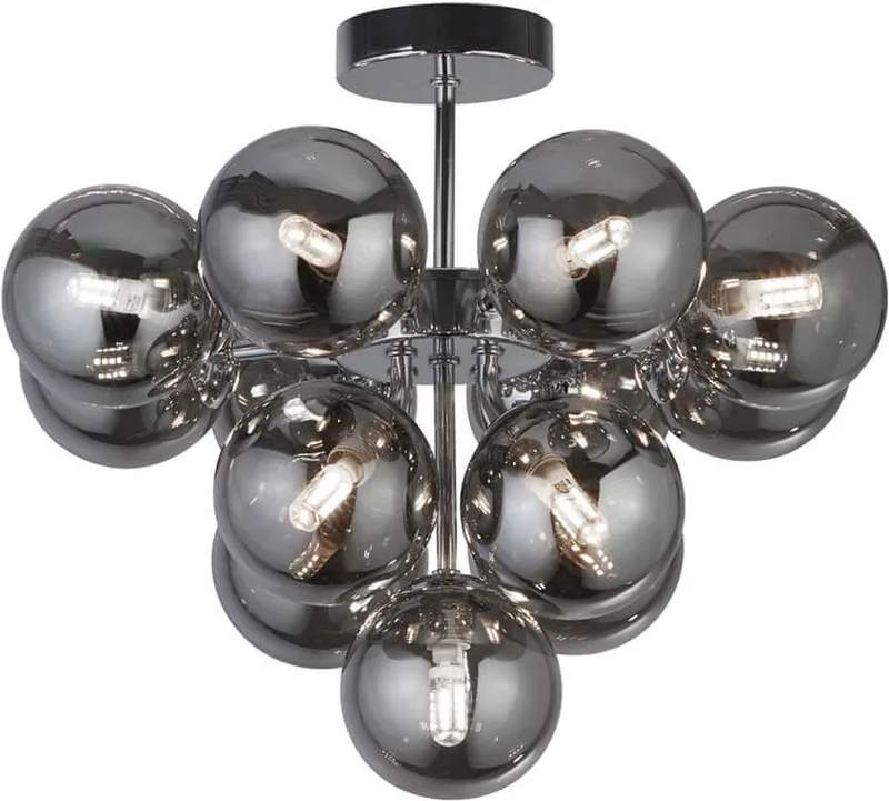 Plafondlamp Glas Berry Globe - 52131-13SM de Searchlight en Noir – photo produit
