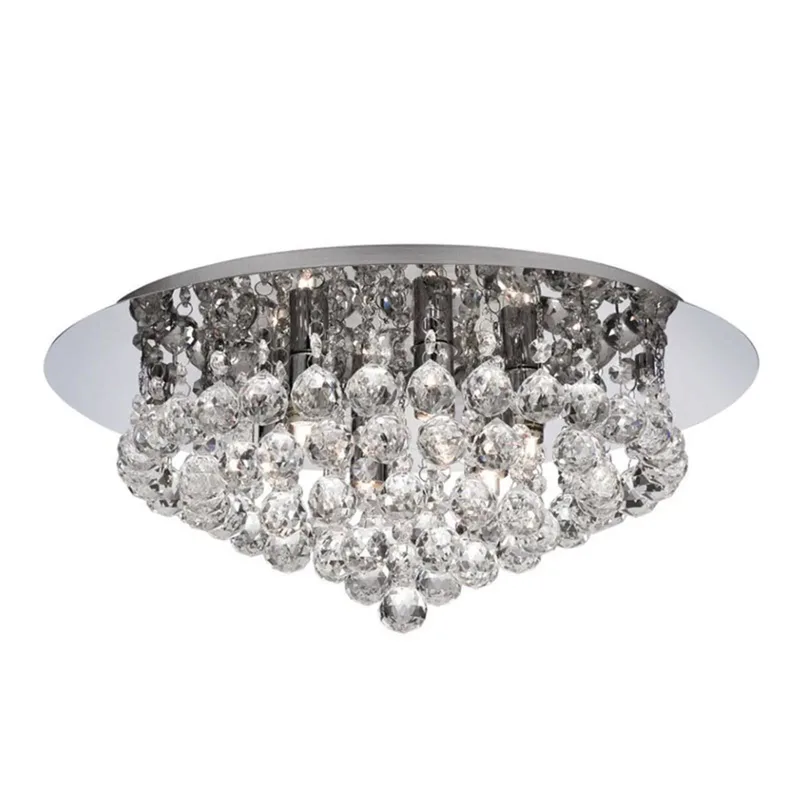 Plafondlamp Hanna chroom glazen kristallen bollen de Searchlight en Chrome, Helder – photo produit