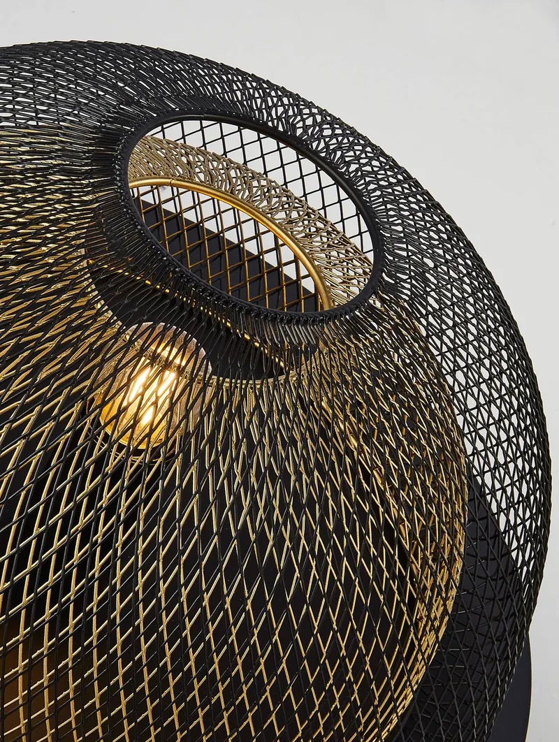 Plafondlamp Honeycomb de Searchlight en Noir, Or – photo produit