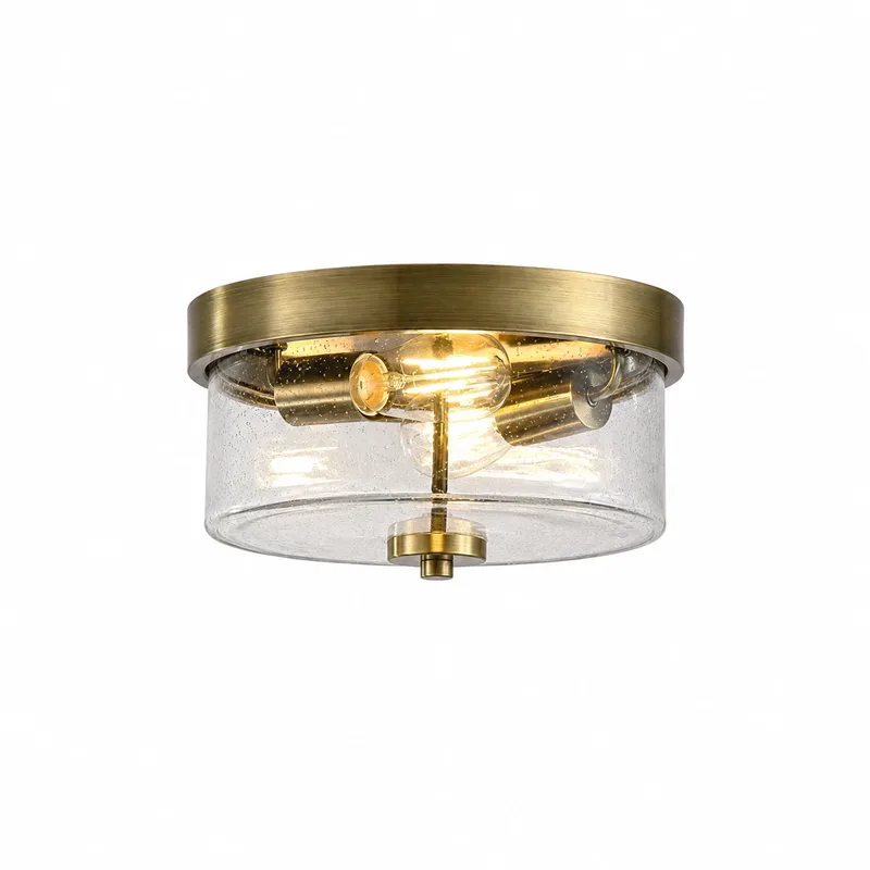 Plafondlamp Preston Ø 33 cm IP44 brons de Searchlight – photo produit