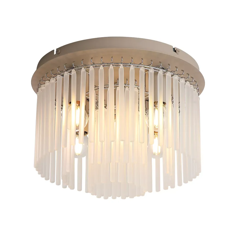 Plafondlamp Swizzle 5 lichts Ø 32 cm beige de Searchlight – photo produit