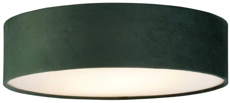 Plafondlamp woonkamer lamp slaapkamer licht E27 fluweel wit rond keuken fra Searchlight i Grøn – produktbillede