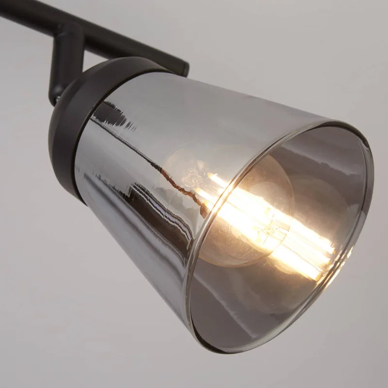 Plafondspot Classy 2-lamps de Searchlight en Noir, Rookgrijs – photo produit