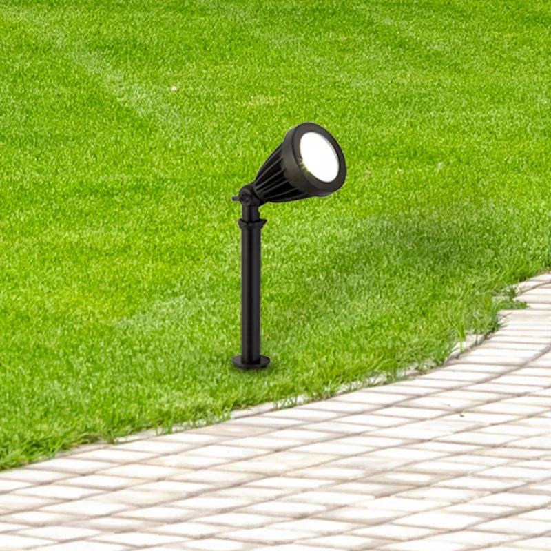 Prikspot Spikey, metaal, 25 cm, IP54 van Searchlight in Zwart – productfoto