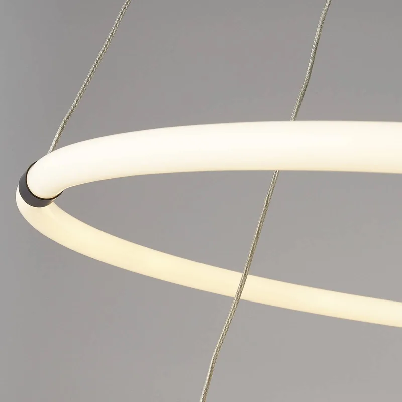 Revolve LED hanglamp, 2-lamps, wit, acryl, dimbaar fra Searchlight i Sort, Hvid – produktbillede