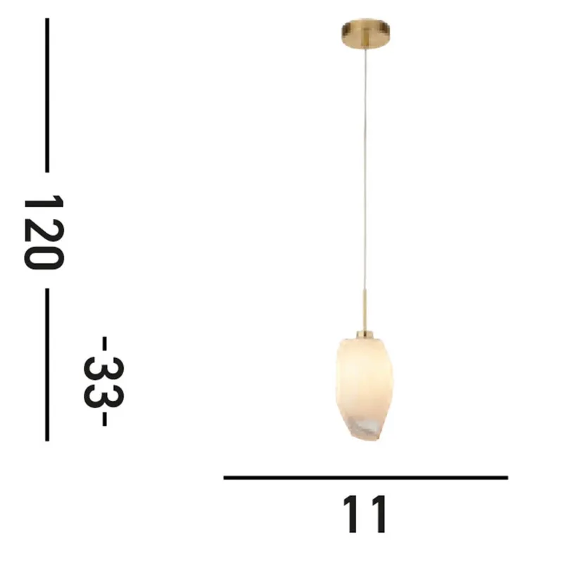 Rocky hanglamp, 1-lamp, messingkleurig, staal, glas by Searchlight in Messingkleurige satijnen afwerking, White – product photo