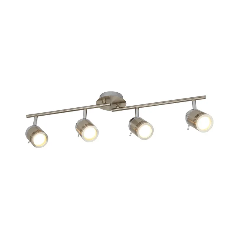 Samson plafondspot, zilverkleurig, metaal, 4-lamps, IP44 de Searchlight en Argent, Chrome – photo produit