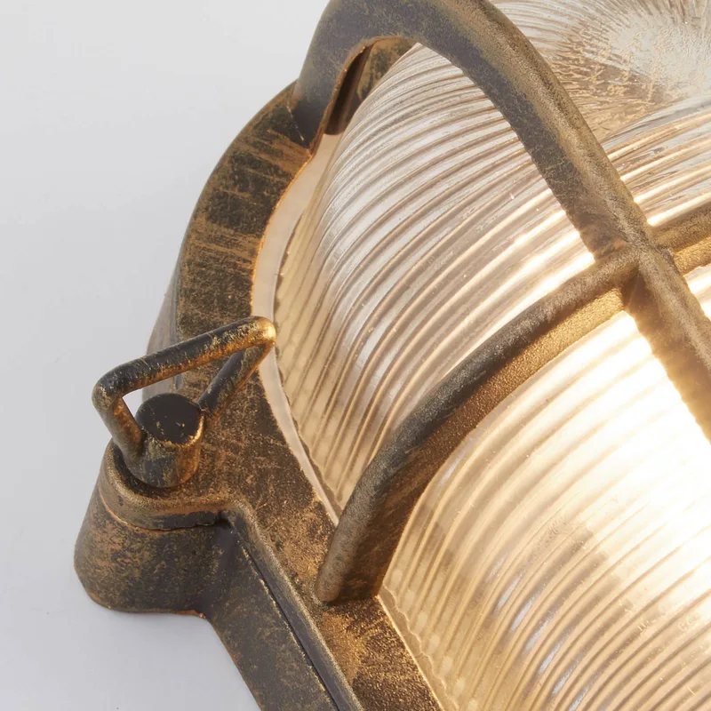 Skotlampe Porto oval, sort-guld fra Searchlight i Zwart-goud – produktbillede