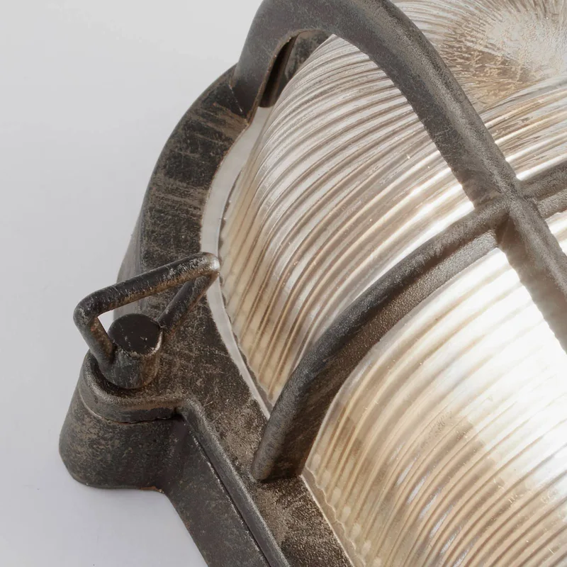 Scheepslamp Porto ovaal, zwart-zilver de Searchlight en Noir, Argent – photo produit