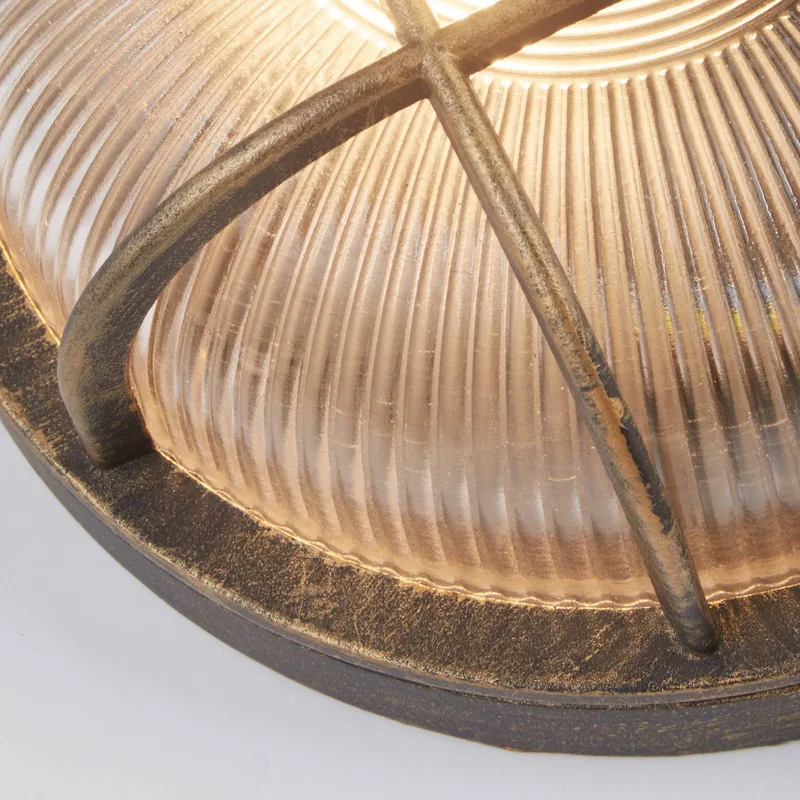 Scheepslamp Porto rond de Searchlight en Zwart-goud – photo produit