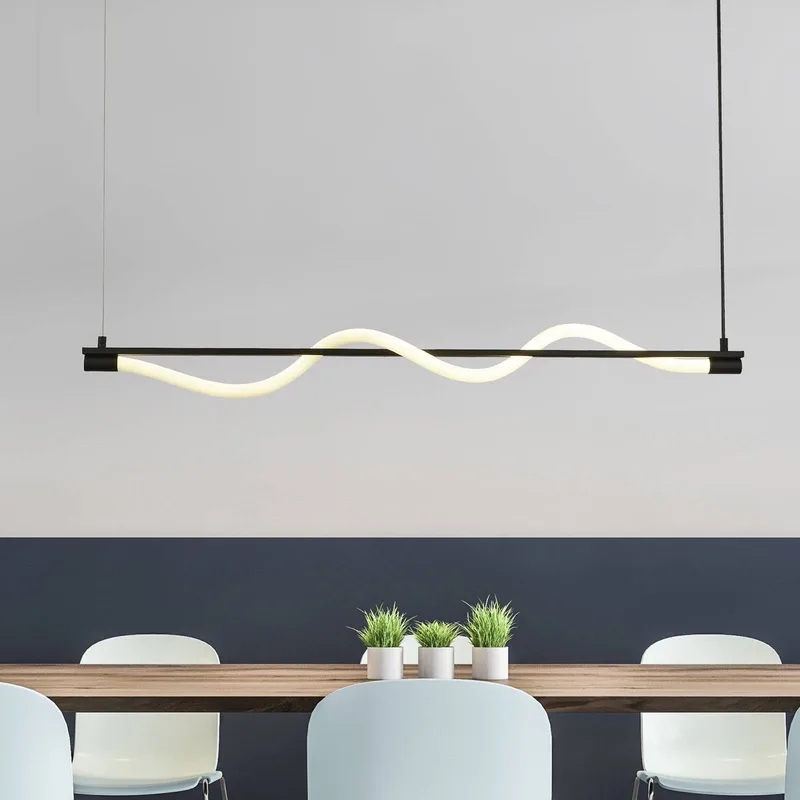 Serpent LED hanglamp, zwart/wit, metaal, dimbaar van Searchlight in Zwart, Wit – productfoto