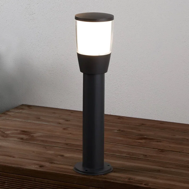 Sokkellamp Tucson van gegoten aluminium de Searchlight en Gris foncé, Blanc – photo produit