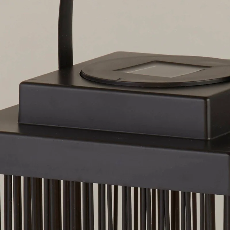 Solar LED terraslamp Sophelia, 26 cm, zwart, rotan von Searchlight in Schwarz, Weiß – Produktfoto