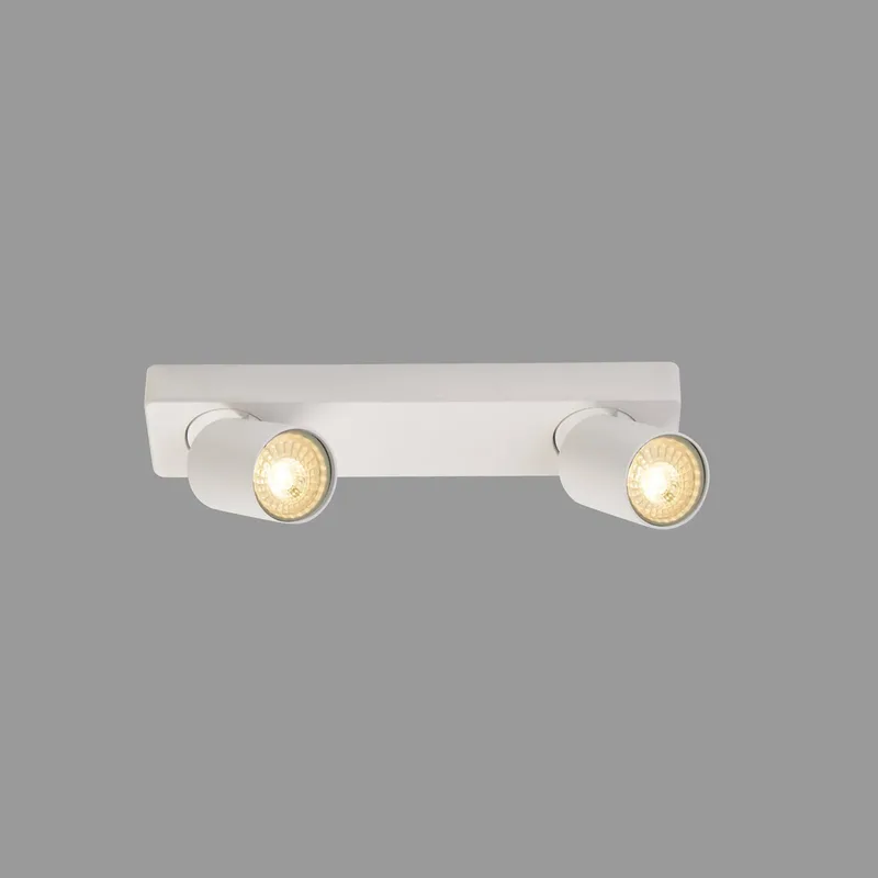 Spot plafondlamp, 2-lamps, aluminium, GU10 de Searchlight en Blanc – photo produit