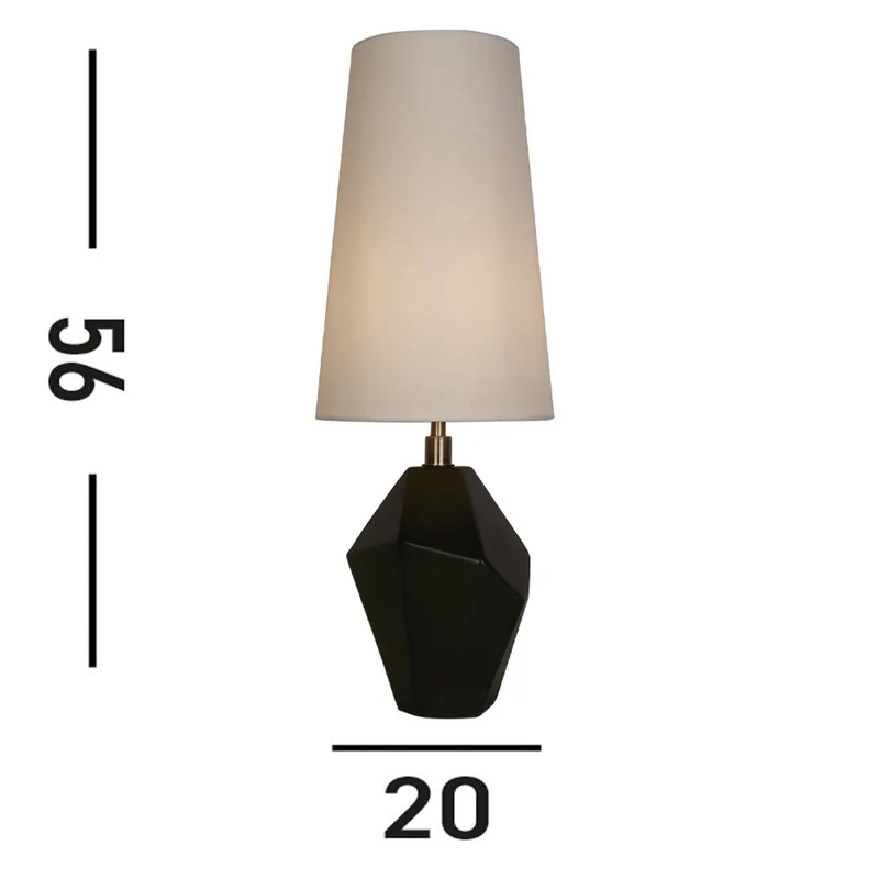 Tafellamp Apex wit/zwart Hoogte 55,5 cm textiel/hars de Searchlight en Blanc, Noir – photo produit