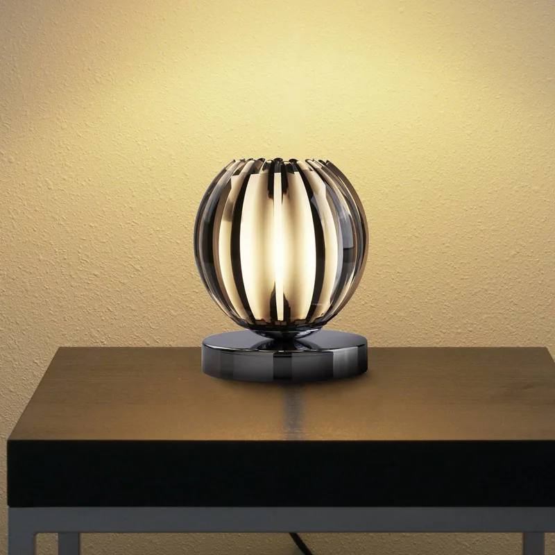Tafellamp Claw met touchfunctie, kap rook by Searchlight in Rookgrijs, Chrome – product photo