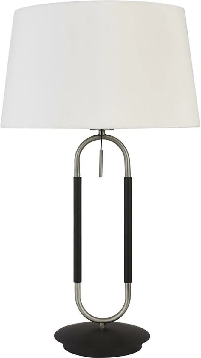 Tafellamp Jazz zwart met metaalgrijs - EU41431SS de Searchlight en Crème Zwart – photo produit