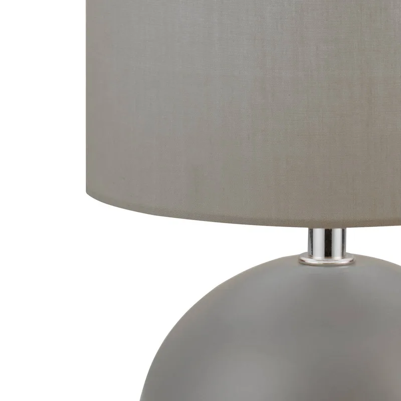 Tafellamp Quorin, textiel/staal, 25 cm, E14 fra Searchlight i Grå – produktbillede