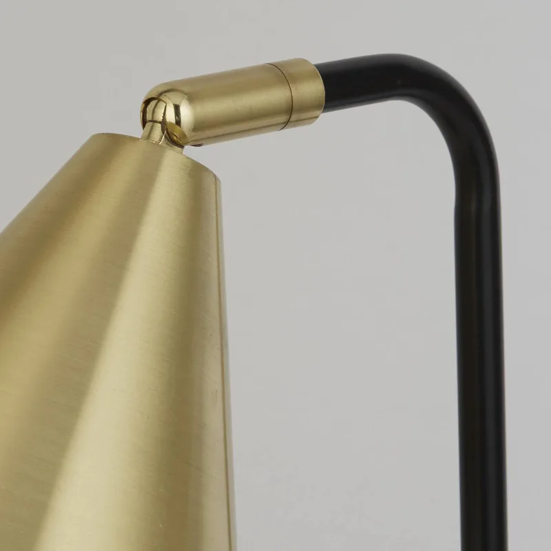 Tafellamp Rivan, zwart/goud, metaal, 41 cm, E14 de Searchlight en Noir, Or – photo produit