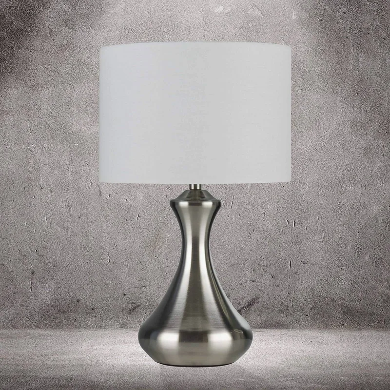 Tafellamp touch 2750, gesatineerd zilver by Searchlight in Gesatineerd zilver, White – product photo