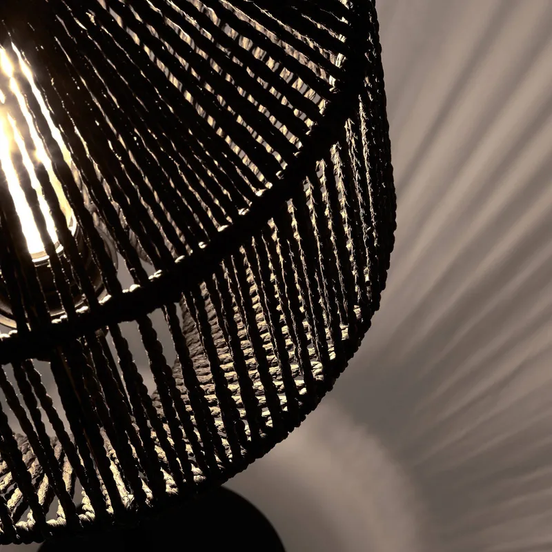 Tafellamp Wicker de Searchlight en Noir – photo produit