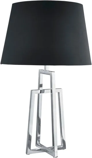 Tischleuchte York Tischleuchte - Chromsockel & schwarzer Schirm, ohne Leuchtmittel by Searchlight in Grey, Black – product photo 3 of 5