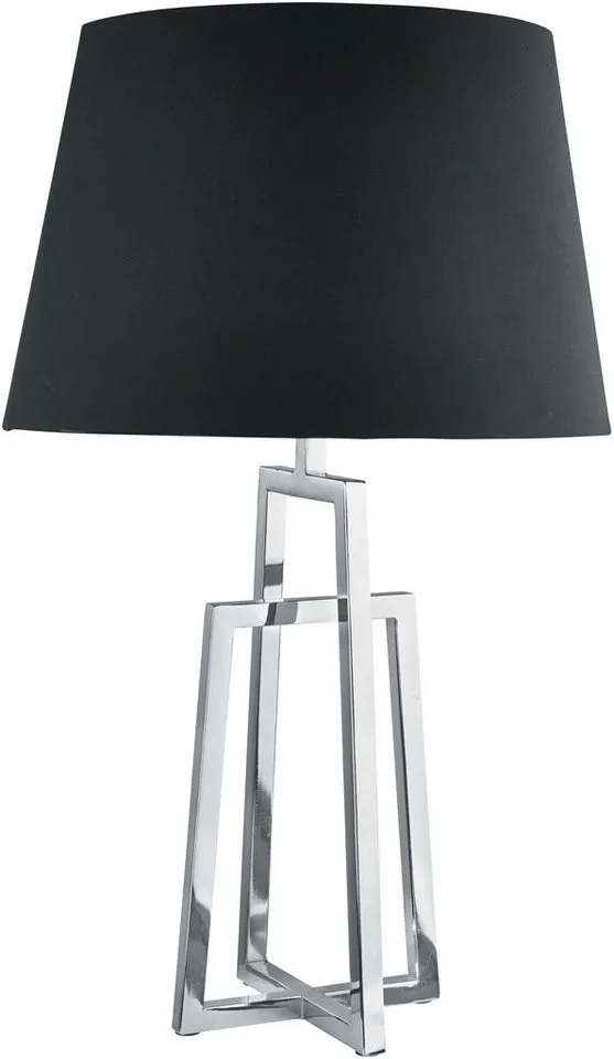 Tischleuchte York Tischleuchte - Chromsockel & schwarzer Schirm, ohne Leuchtmittel by Searchlight in Grey, Black – product photo 3 of 5