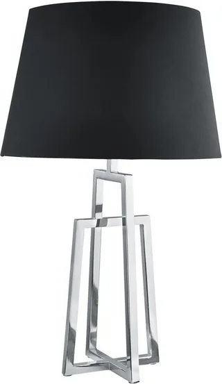 Tischleuchte York Tischleuchte - Chromsockel & schwarzer Schirm, ohne Leuchtmittel by Searchlight in Grey, Black – product photo 1 of 5