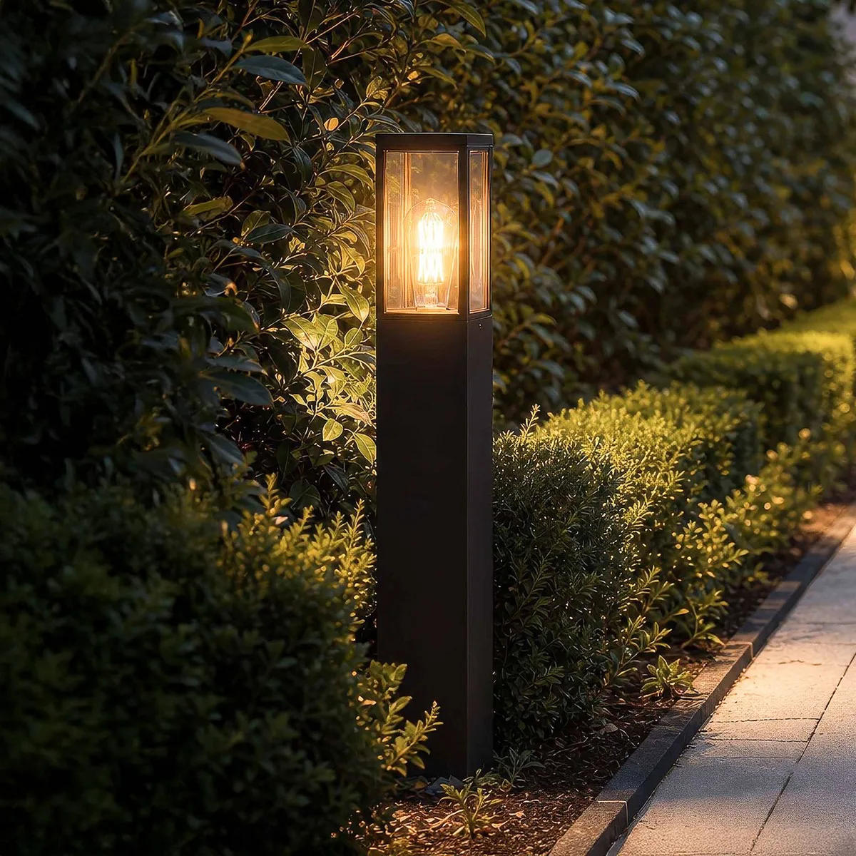 Tuinpadverlichting Dubai, zwart, ABS, polycarbonaat, E27 de Searchlight en Noir, Transparent – photo produit