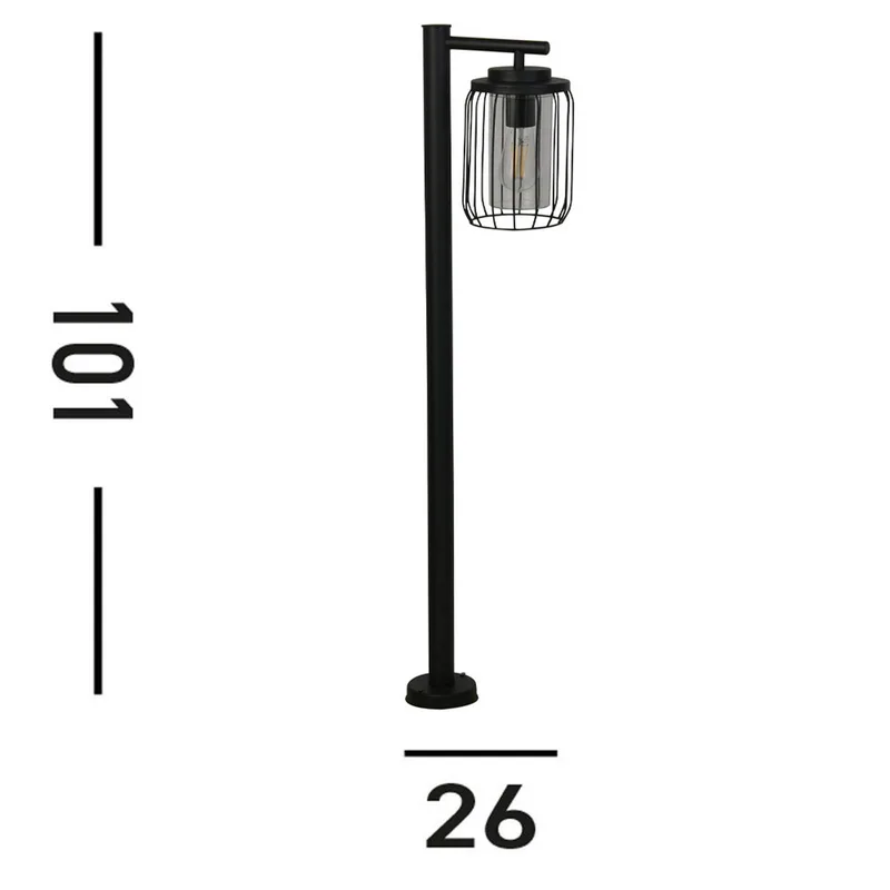 Tuinpadverlichting, IP44, zwart, hoogte 100 cm, metaal von Searchlight in Schwarz, Helder – Produktfoto